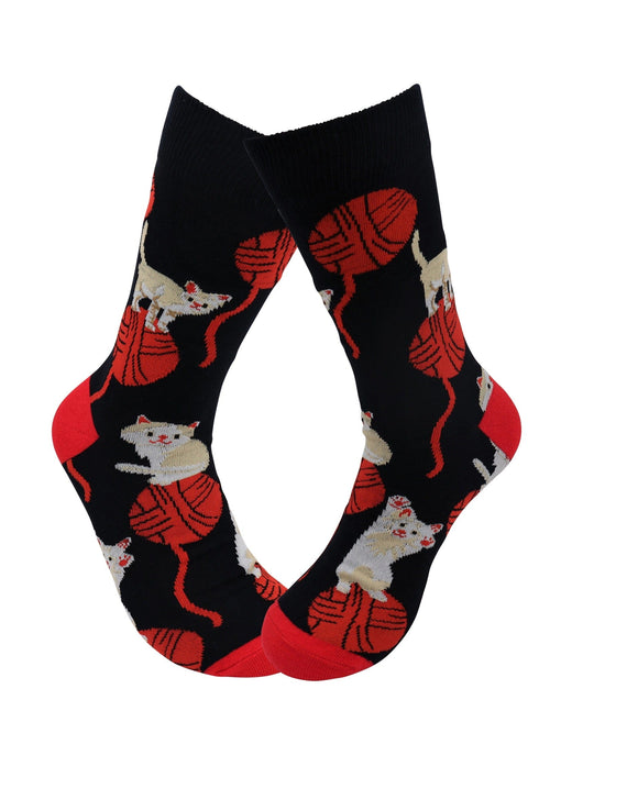 Sick Socks – Playful Cat – Animal Pets Casual Dress Socks