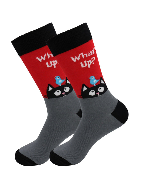 Sick Socks – Cat (What’s Up) – Animal Pets Casual Dress Socks