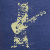 Cat playing guitar womens tri blend shirt - Silvesse