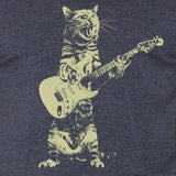 Cat playing guitar shirt, men's kitten music tee - Silvesse