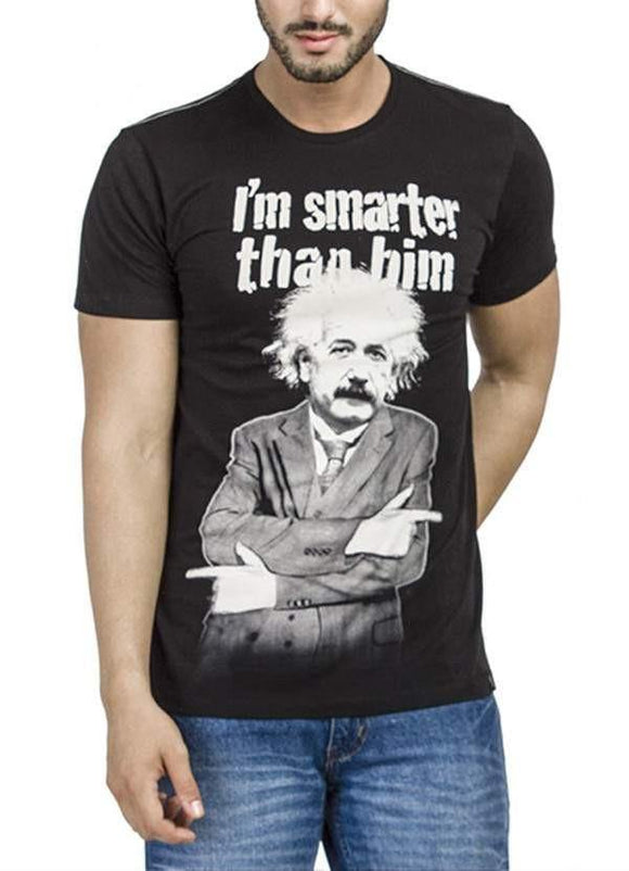 Einstein I'm Smarter Black Half Sleeve Men T-Shirt - Silvesse