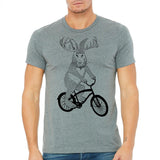 Jackalope on a bike T-Shirt - Silvesse