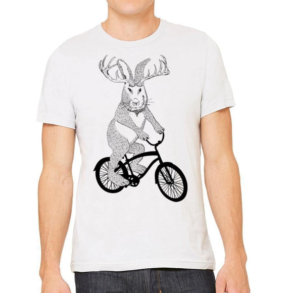 Jackalope on a bike T-Shirt - Silvesse