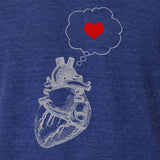 Mens heart thinking heart T-Shirt - Silvesse